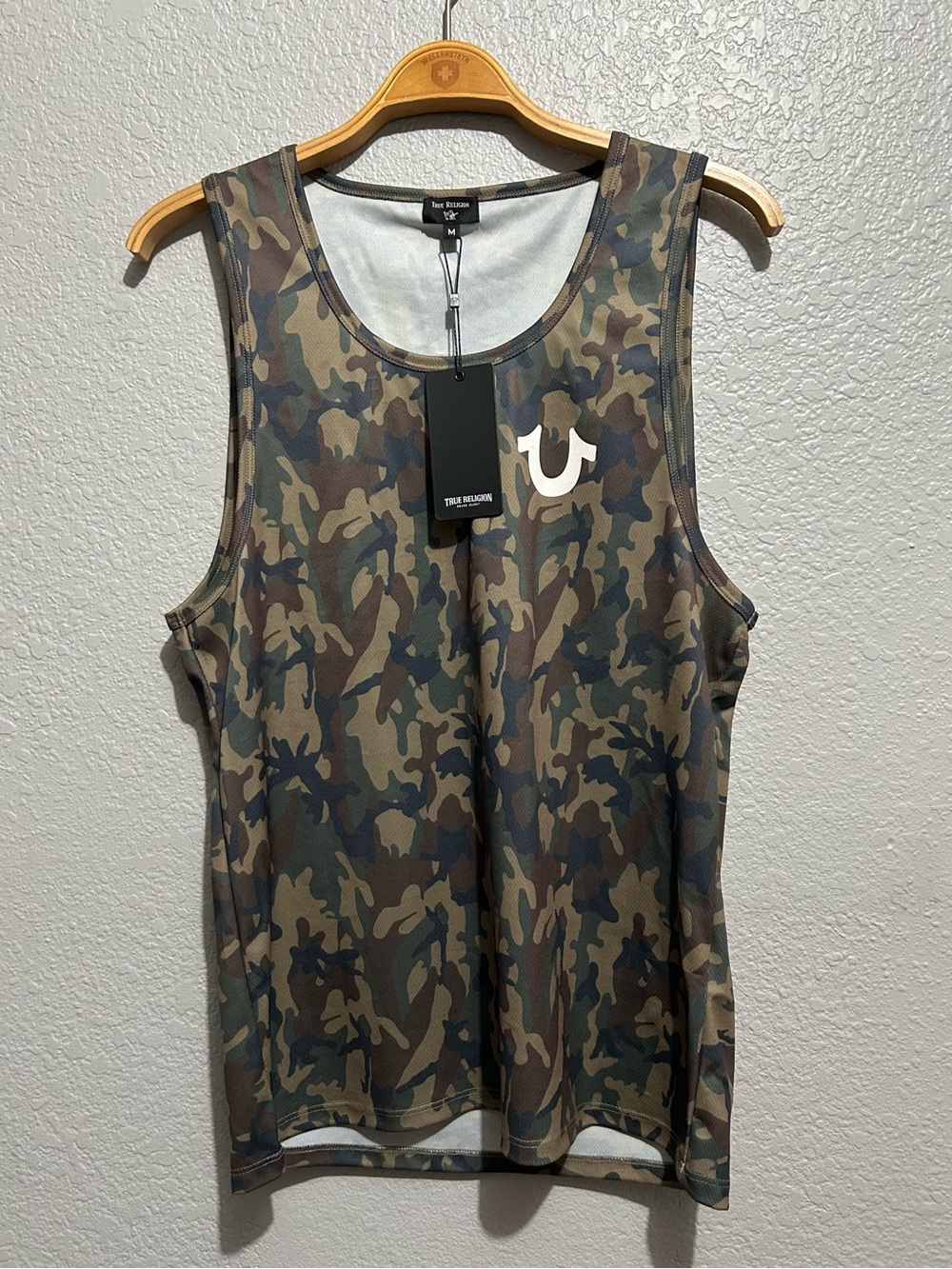 True Religion Green Camo Mesh Ringer Tank
